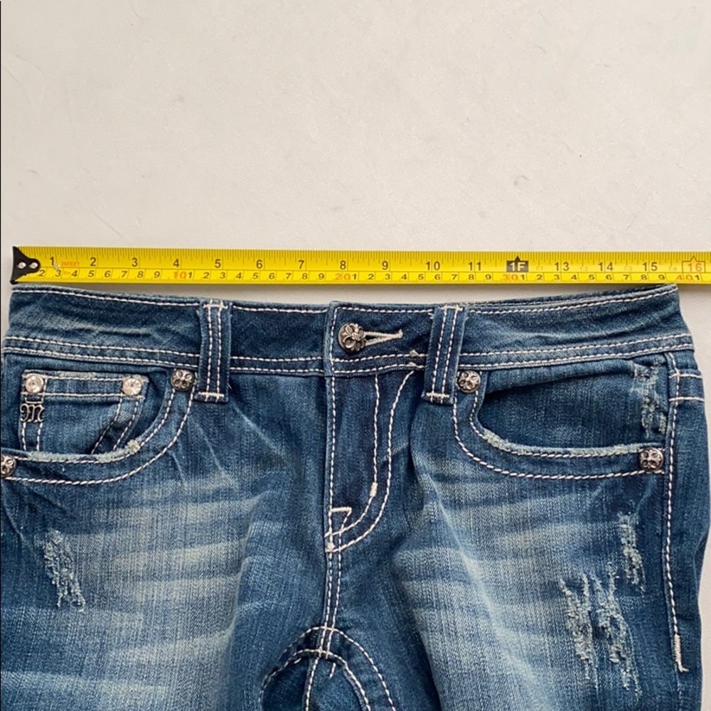 Miss Me JP5162 peace sign embroidered bootcut blue jeans 28x34 - Picture 10 of 15